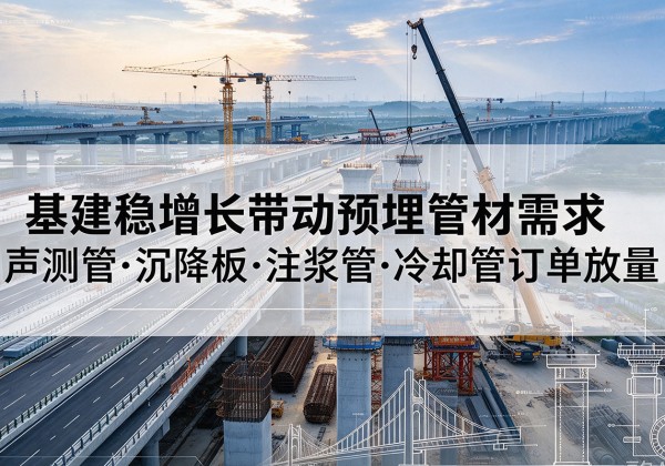 临潼基建稳增长带动预埋监测管材需求，声测管、沉降板、注浆管订单持续放量
